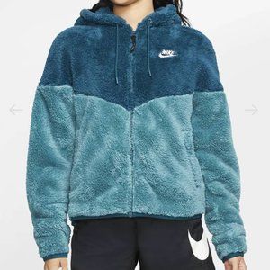 Nike Windrunner Sherpa Fleece Jacket, Size L, Blue